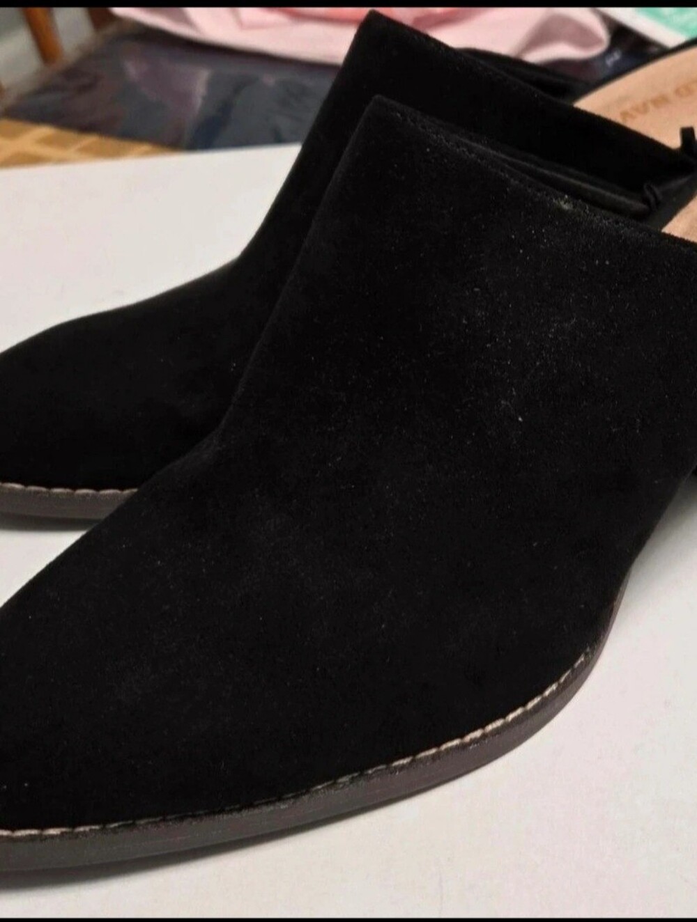 Old Navy Black Suede Mule Clogs